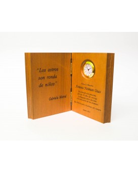 Galvano Madera libro con Reloj