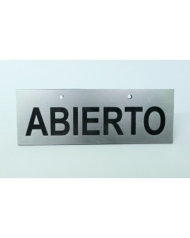 Letrero Abierto/Cerrado placa plateada
