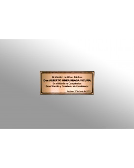 Placa plastico grabada simple bronce/negro